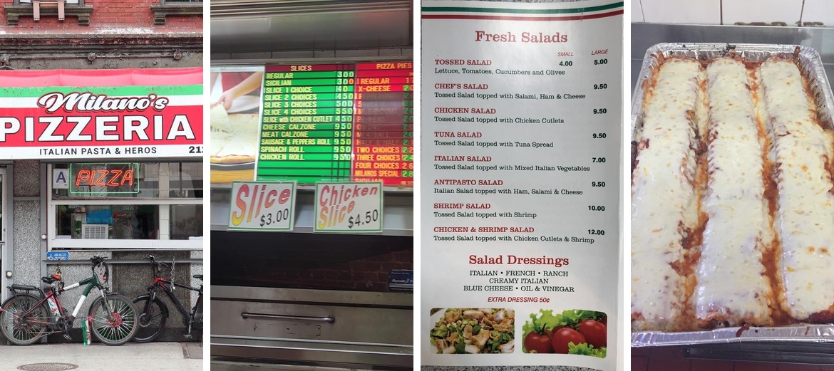 Milano Pizza Shop Menu